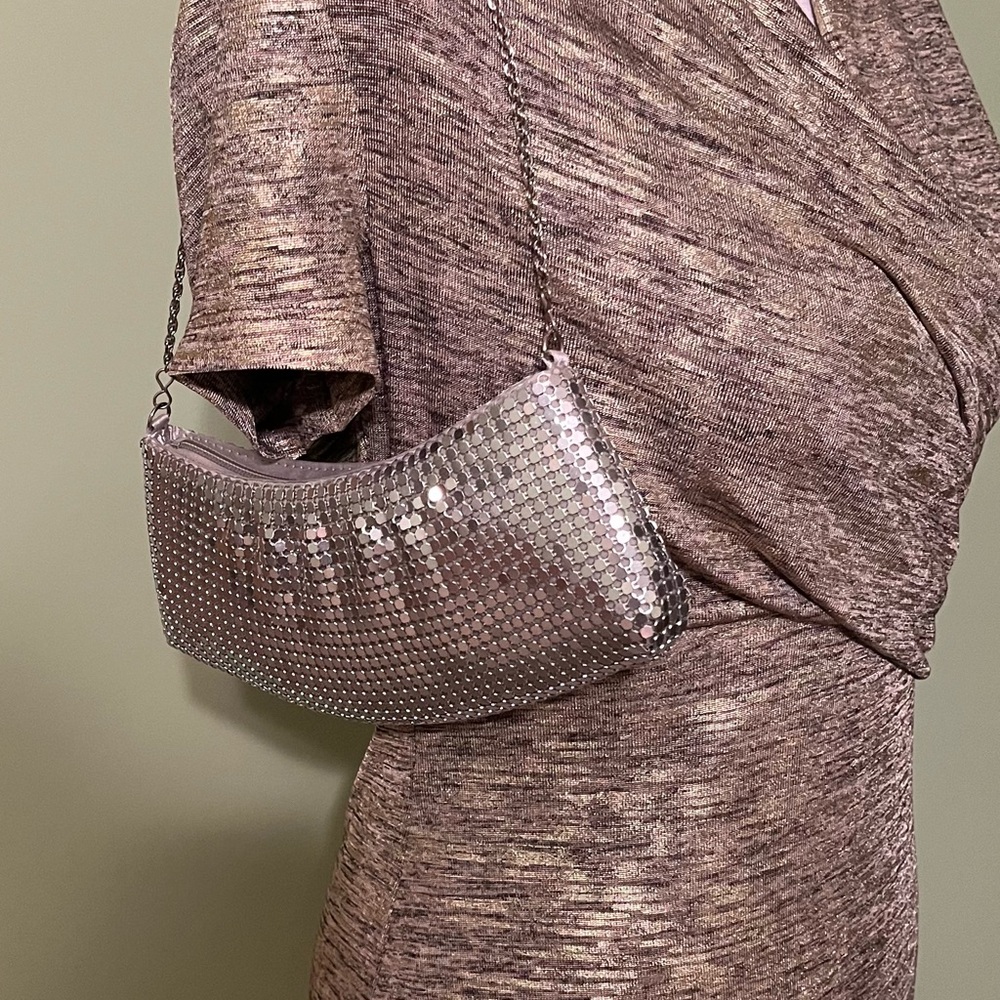 Vintage Silver Metallic Link Purse